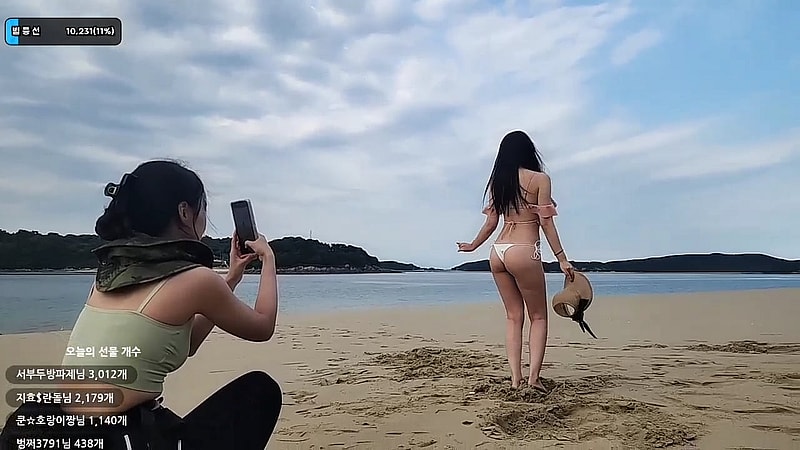 바닷가 Bikini Sexy 야외 방송 BJㅇㄷ인 몸매