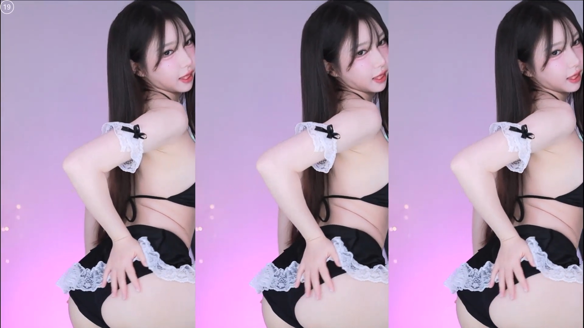 하얀 피부 BJㅁㅈ유 메이드복 코스프레