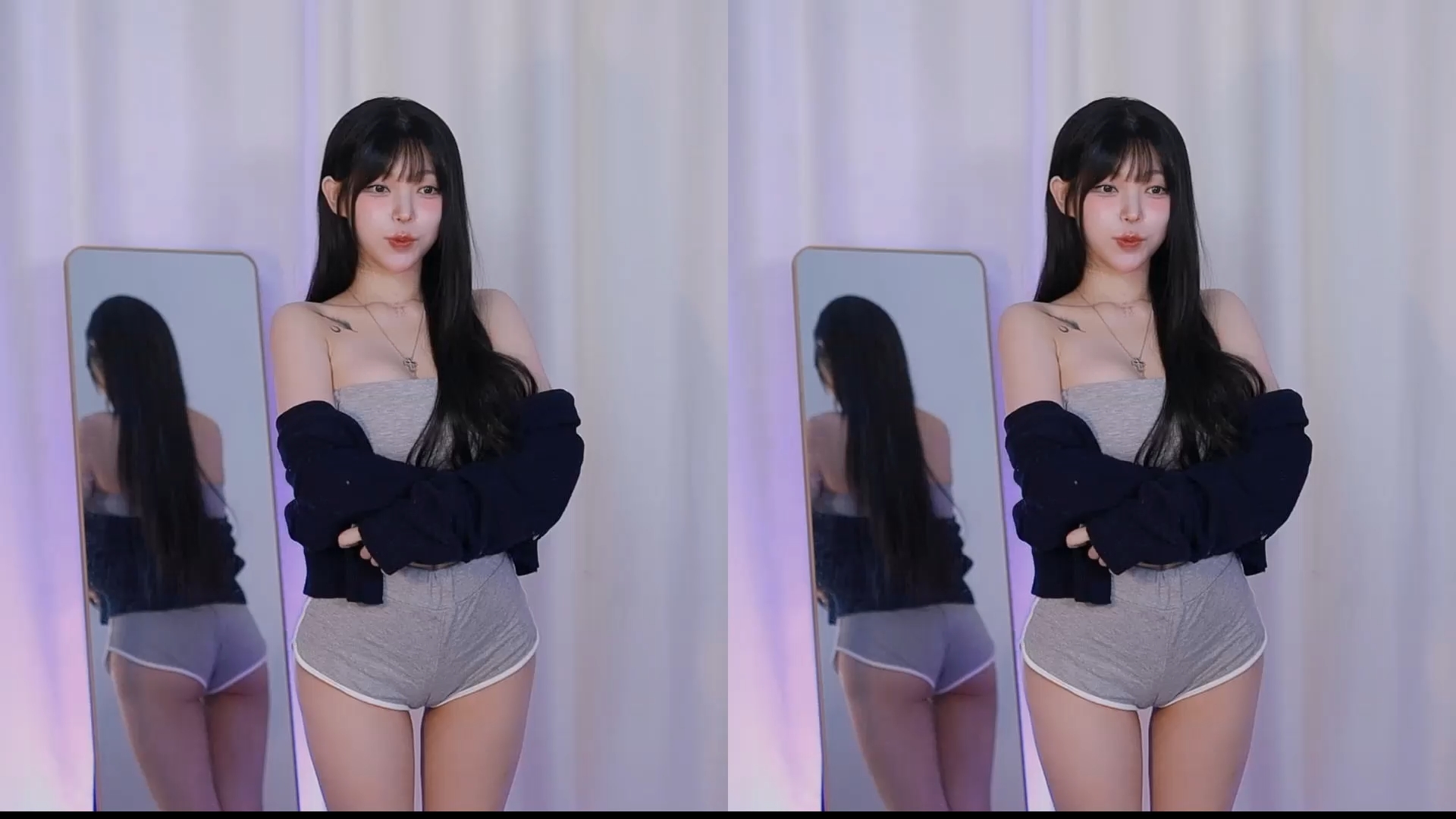 회색 돌핀팬츠 튜브탑 BJㅇ디 꼴잘알 Reaction